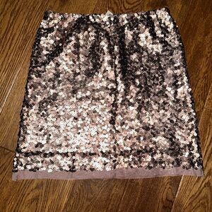 LC Lauren Conrad Sparkling Sequin Mini Skirt in Rose Gold